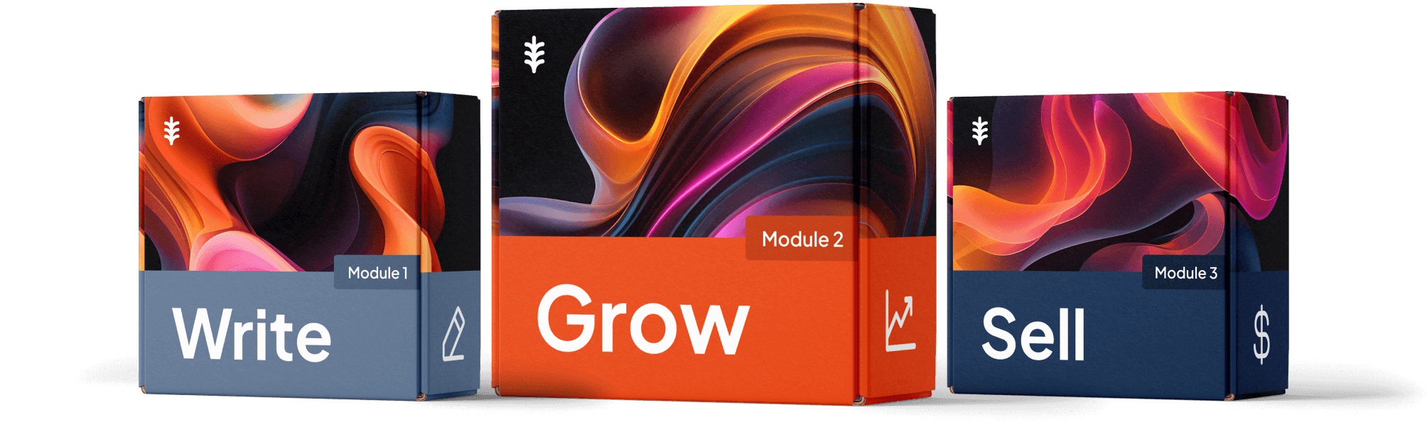 Course bundle visual for Write Grow Sell Course bundle visual for Write Grow Sell